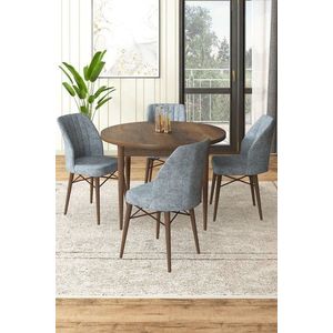 Dining Table & Chairs Set (5 Pieces) Rox - Baroque, Grey vyobraziť