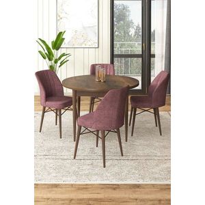 Dining Table & Chairs Set (5 Pieces) Rox - Baroque, Dusty Rose vyobraziť