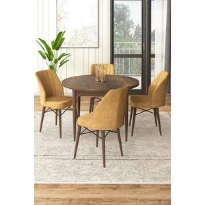Dining Table & Chairs Set (5 Pieces) Rox - Baroque, Cappuccino vyobraziť