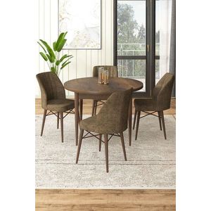 Dining Table & Chairs Set (5 Pieces) Rox - Baroque, Brown vyobraziť