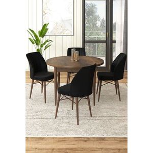 Dining Table & Chairs Set (5 Pieces) Rox - Baroque, Black vyobraziť