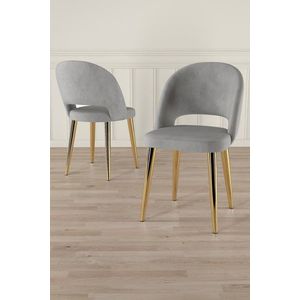 Súprava stoličiek (4 kusy) Pane - Grey, Gold vyobraziť