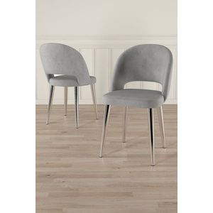 Súprava stoličiek (4 kusy) Pane - Grey, Chrome vyobraziť