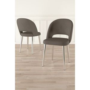 Súprava stoličiek (4 kusy) Pane - Cappuccino, Chrome vyobraziť
