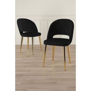 Súprava stoličiek (4 kusy) Pane - Black, Gold vyobraziť