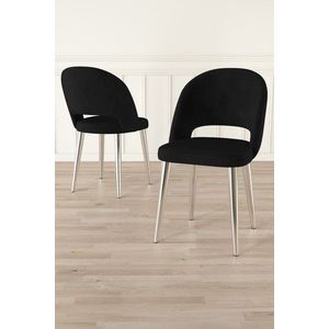 Súprava stoličiek (4 kusy) Pane - Black, Chrome vyobraziť