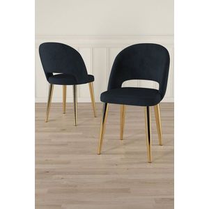 Súprava stoličiek (4 kusy) Pane - Anthracite, Gold vyobraziť