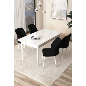 Dining Table & Chairs Set (5 Pieces) Arp - White, Black vyobraziť