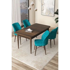 Dining Table & Chairs Set (5 Pieces) Arp - Baroque, Turquoise vyobraziť