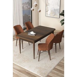 Dining Table & Chairs Set (5 Pieces) Arp - Baroque, Tile Red vyobraziť