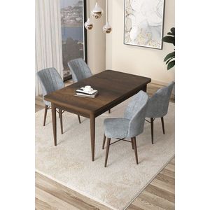 Dining Table & Chairs Set (5 Pieces) Arp - Baroque, Grey vyobraziť