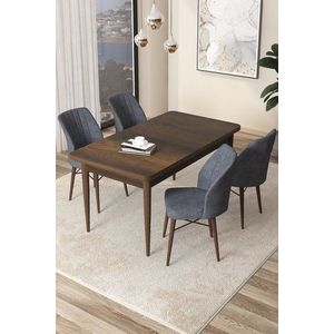 Dining Table & Chairs Set (5 Pieces) Arp - Baroque, Fume vyobraziť