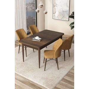 Dining Table & Chairs Set (5 Pieces) Arp - Baroque, Cappuccino vyobraziť
