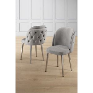 Súprava stoličiek (4 kusy) Axle - Grey, Chrome vyobraziť