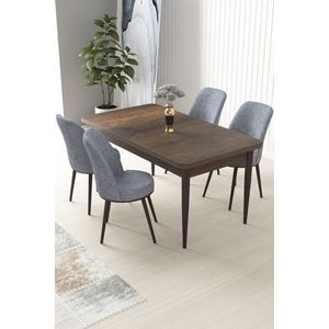 Dining Table & Chairs Set (5 Pieces) Nil - Baroque, Grey vyobraziť