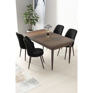 Dining Table & Chairs Set (5 Pieces) Nil - Baroque, Black vyobraziť