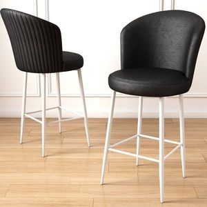 Bar Stool Set (4 Pieces) Uras - Black, White vyobraziť