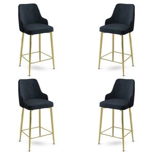 Bar Stool Set (4 Pieces) Enox - Anthracite, Gold vyobraziť
