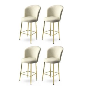 Bar Stool Set (4 Pieces) Alte - Cream, Gold vyobraziť
