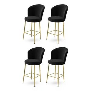 Bar Stool Set (4 Pieces) Alte - Black, Gold vyobraziť