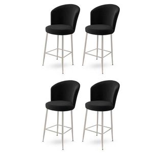 Bar Stool Set (4 Pieces) Alte - Black, Chrome vyobraziť