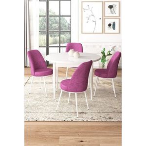 Dining Table & Chairs Set (5 Pieces) Tor - White, Purple vyobraziť