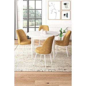 Dining Table & Chairs Set (5 Pieces) Tor - White, Cappuccino vyobraziť