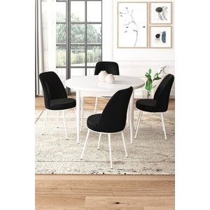 Dining Table & Chairs Set (5 Pieces) Tor - White, Black vyobraziť