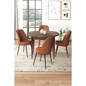 Dining Table & Chairs Set (5 Pieces) Tor - Baroque, Tile Red vyobraziť