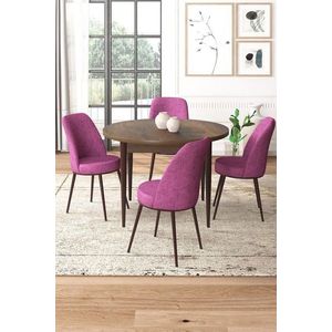 Dining Table & Chairs Set (5 Pieces) Tor - Baroque, Purple vyobraziť