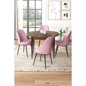 Dining Table & Chairs Set (5 Pieces) Tor - Baroque, Pink vyobraziť