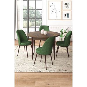 Dining Table & Chairs Set (5 Pieces) Tor - Baroque, Khaki vyobraziť
