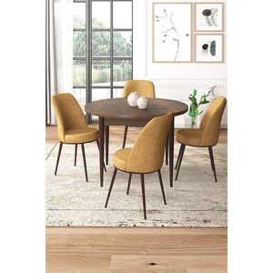 Dining Table & Chairs Set (5 Pieces) Tor - Baroque, Cappuccino vyobraziť