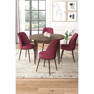 Dining Table & Chairs Set (5 Pieces) Tor - Baroque, Burgundy vyobraziť