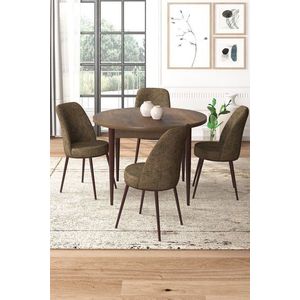 Dining Table & Chairs Set (5 Pieces) Tor - Baroque, Brown vyobraziť