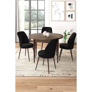 Dining Table & Chairs Set (5 Pieces) Tor - Baroque, Black vyobraziť
