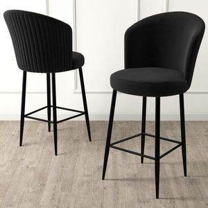 Bar Stool Set (4 Pieces) Fora - Black vyobraziť