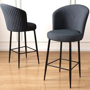 Bar Stool Set (4 Pieces) Fora - Anthracite, Black vyobraziť