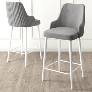 Bar Stool Set (4 Pieces) Enox - Grey, White vyobraziť