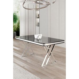 Jedálenský stôl Vals - Black Marble, Chrome vyobraziť