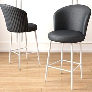 Bar Stool Set (2 Pieces) Uras - Anthracite, White vyobraziť