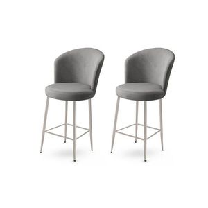 Bar Stool Set (2 Pieces) Alte - Cream, Chrome vyobraziť