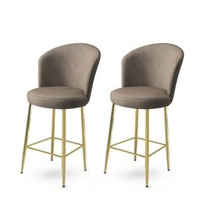 Bar Stool Set (2 Pieces) Alte - Cappuccino, Gold vyobraziť