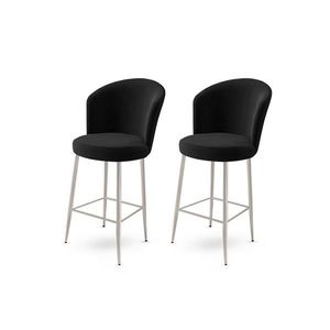 Bar Stool Set (2 Pieces) Alte - Black, Chrome vyobraziť