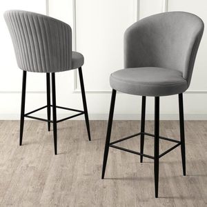 Bar Stool Set (2 Pieces) Alte - Grey, Black vyobraziť