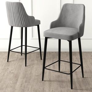 Bar Stool Set (2 Pieces) Enox - Grey, Black vyobraziť