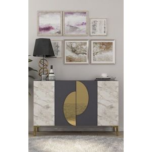 Konzolový stolík Afra KM120 - Anthracite, Gold vyobraziť