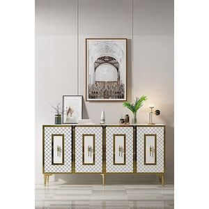 Konzolový stolík Puma 150 - White, Gold vyobraziť