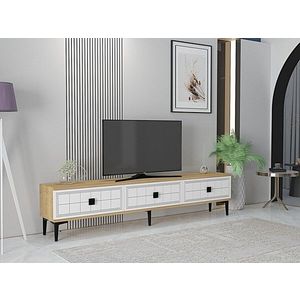 TV stolík Yuka 180 - Sapphire Oak, White vyobraziť