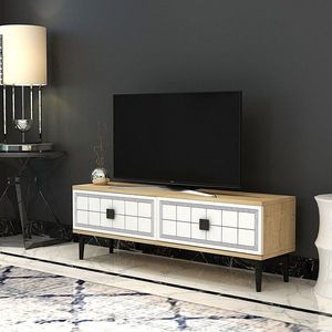 TV stolík Yuka 120 - Sapphire Oak, White vyobraziť